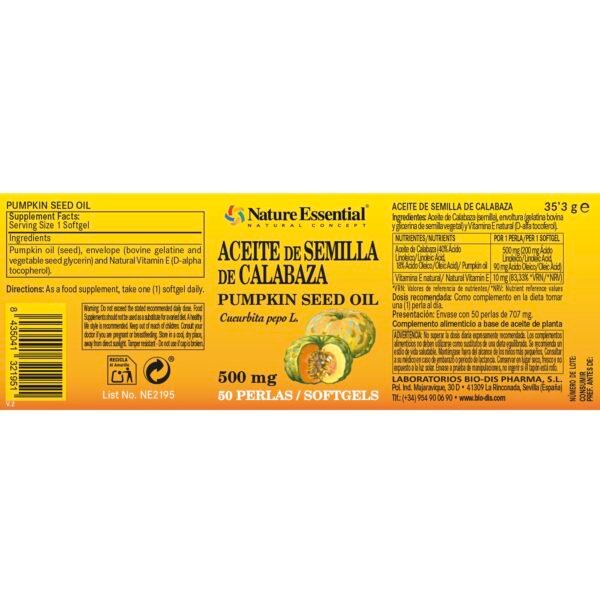 aceite de semilla de calabaza ingredientes